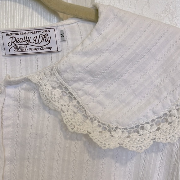 Really Why cropped blouse with large wide collar - Picture 3 of 5